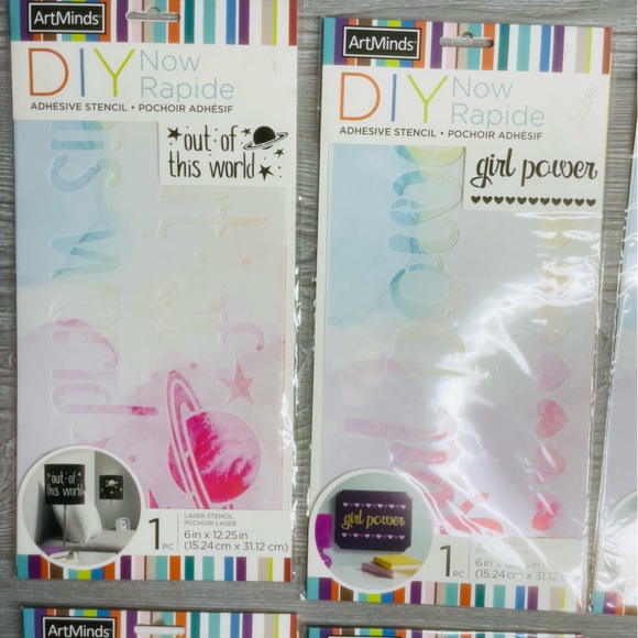 Art mind diy adhesive laser stencil bundle fabric craft shirts/ pillows / bag - Picture 2 of 16